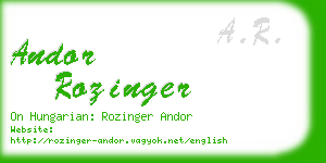 andor rozinger business card